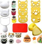 Cute Cat Rice Ball Molds 6 Sets Sushi Molds Bento Accessories Kits with 3PCS Vegetable Fruit Cutter Shapes and 1PC Gimbap Mold Triangle for Nori Rice Making DIY Bento Box Picnic Tools