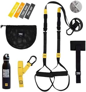 TRX Training TRX GO Suspension-Trainer-System Bundle with Suspension-Trainer Strap, XMount, 4 Mini Resistance Bands, and Water Bottle, 7 Items Total