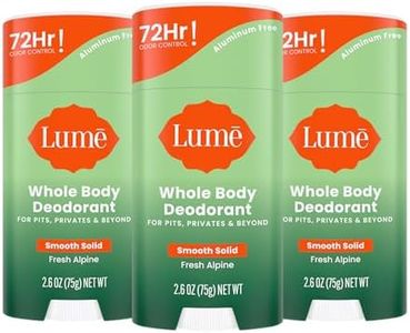 Lume Whole Body Deodorant - Smooth Solid Stick - 72 Hour Odor Control - Aluminum Free, Baking Soda Free and Skin Loving - 2.6 Ounce (Pack of 3) (Fresh Alpine)