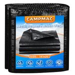 CAMPMAC Black Tarps Heavy Duty Waterproof 16x20, 12 Mil Thick, High Durability, Rip and Tear Resistant with Metal Grommets Every 20 Inches