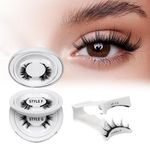 QUEWEL Magnetic-Eyelashes Natural Look, 2 Pairs Reusable Magnetic Lashes Kit with Applicator, No Glue Needed Eyelashes Magnetic, Easy to Wear and Remove with Instructions(Magnetic Eyelash Kit F+G)