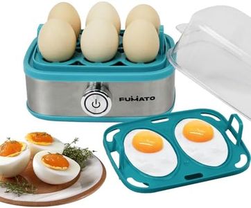 The Better Home FUMATO 2 in 1 Electric Egg Boiler Machine & Egg Poacher 210W | Boil 6 or Poach 2 eggs at once | 3 Boiling Modes, Stainless Steel, Automatic Turn Off | 1 Yr Warranty (Misty Blue)
