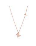 Rose Gold Stainless Steel Delicate Butterfly Necklace | Adjustable Chain Length 16" - 18"