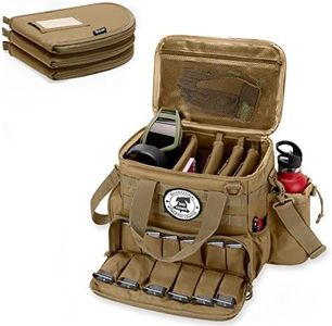 DSLEAF Tactical Gun Range Bag with 3 Pistol Cases, Gun Duffle Range Bag with 12X Magazine Slots and Extra Pockets for Shooting and Hunting