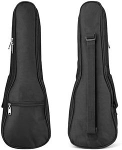 Flexzion Ukulele Gig Bag - Uke Backpack Storage Soft Case (23 Inch, Black) Waterproof w/Carrying Handle, Pocket & Adjustable Shoulder Strap, Music Accessories for Concert Tour Travel