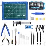 3D Printer Tools Kit, 3D Printing Accessory with 55Pcs Includes Deburring Tool, Digital Caliper, Art Knife Set, Tube Cutter, Storage Bag Suitable for 3D Print Removing, Cleaning