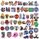 NyaSaa Football Shoe Charms,52PCS Sports Decoration Charms Soccer Shoe Accessories PVC Waterproof Shoe Charms Goal Ball Clog Charms Accessories DIY Shoe Decorations for Sport Fans Party Gifts