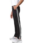 AMERICAN CREW Men's Regular Fit Trackpants (AL202-S_Black & White_Small)