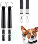 2 Pcs Professional Dog Whistles, Ultrasonic Copper Core Adjustable Frequencies and Frequency Lock, Professional Ultrasonic Dog Training Whistle with Lanyard for Recall and Barking Control