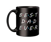 ECFAK Best Dad Ever Printed Black Ceramic Coffee Mug | Gift for Father Birthday | Father's Day Gift | Gift As Father Birthday (11 Oz Cup)