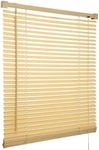 PVC & Wood Wooden Grain Effect Window Venetian Blind Blinds Easy Fit Curtains Trimmable Fittings Windows Treatment Privacy Shutters Twist Open Close (Natural-Wood Grain Effect, 45x150)