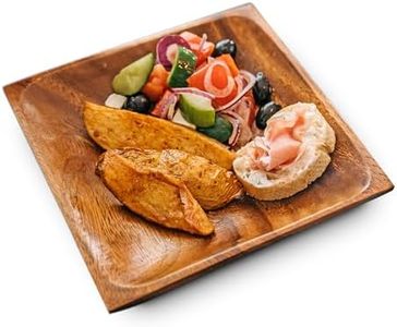 Casa/Legno Handcrafted 8 Inch Square Wooden Plates, Perfect Home Decor for Serving Fruits, Appetizers and Salad. (Set of 6)