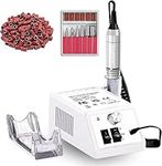 Electric Nail Files Professional, 30000rpm Nail Drill Set for Acrylic Gel Nails Kit, Portable Manicure Pedicure Kit with Sanding Bands and Nail Drill Bits Salon and Home Use(White)