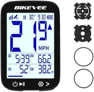 Bikevee Bike Speedometer GPS Wireless Cycling Computer – Auto Start/Stop, Auto Backlight, Waterproof Bicycle Odometer MPH KM/H, 2.4" LCD Display – Black