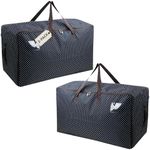 Pack of 2, 27.5 X 16.5 X 13.8", 3-Side Zip Holiday Décor Storage with Handles for Gift Wrap, Holiday Light, Holiday Ornament, Christmas Trees, Moving Bags, Black Dots