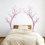 Large Star Tree Vinyl Decal - Decor Wall Sticker for Baby Nursery or Kids Room Home Design Transfer (Lipstick, 80x99 inches)