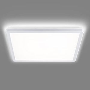 Navaris Lámpara LED de techo regulable - Iluminación cuadrada 29.3 x 29.3 CM bajo consumo 18 W cambio de temperatura de color - Luz fría a cálida
