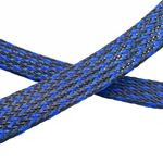 Aibole 25Ft-1/2 Balck＆Blue Cable Management Cord Protector Braided Wire Loom Braided Cable Sleeve for Television, Audio, Computer Cables, Prevent Pet from Chewing Cords…