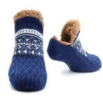 QKURT Slipper Socks, Winter Fluffy Socks Non-slip Floor Socks Thick Thermal Sock Slippers, Cold Weather socks Bed Socks for Men Women