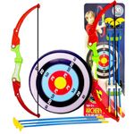 Storio Outdoor Toys Bow and Arrow Archery Set Toy Set with Target Board - Dhanush Baan for Kids Girls Boys, Multicolor