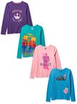 Spotted Zebra Girls' Kids Disney Marvel Frozen Princess Long-Sleeve T-Shirts, 4-Pack Star Wars Rule the Galaxy, Large