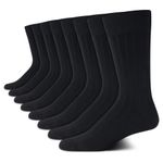 Calvin Klein Men's Dress Socks - Lightweight Cotton Blend Solid Crew Socks (8 Pack), Black Texture, 7-12