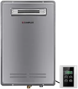 Propane Tankless Water Heater Outdoor, Camplux 5.28 GPM Instant Hot Gas Water Heater for 3-4 Persons Whole House, Gray