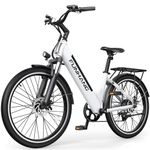 Funhang Electric Bike, 1000W Peak EBike, 50 Miles Ebikes for Adults with 48V Built-in Removable Battery, Adjustable Stem,7 Speed, Rear Rack, 26" Step-Thru E Bike for Commute, UL 2849 Certified