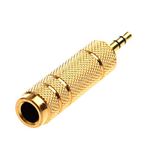 100FIT 3.5Mm Stereo Male To 6.3Mm Stereo Female Adapter Converter - Golden