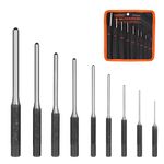 HORUSDY 9 Pieces Roll Pin Punch Set Gunsmithing Kit Removing Repair Tool with Holder for Automotive Watch RepairJewelry and Craft (9 Pieces New)