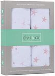 Pack n Play Playard Sheet - Mini Crib Sheet 100% Jersey Cotton 2 Pack for Baby Girl-Dusty Rose and Mauve Pink Stars