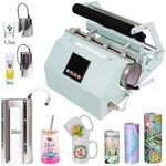 BetterSub 3in1 Tumbler Mug Heat Press Machine 30 OZ 20 OZ 16 OZ Sublimation Straight Skinny Tumbler Mug 3 OZ 1.5 OZ Shot Glass,11 OZ 15 OZ 16 OZ Sublimation Mug Heat Transfer Teal