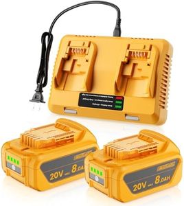 Upgraded 2Pack 8Ah Battery and Charger Combo for Dewalt 20V Max Battery and DCB102 20V Max Battery Charger for Dewalt 20V Lithium-ion Battery Replacement and DCB102 12V-20V Battery Charger Combo