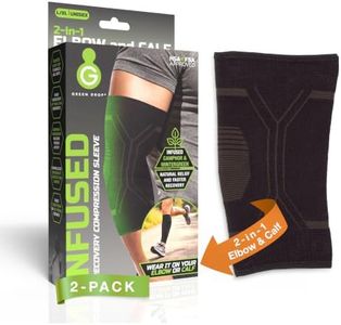 High-Performance Compression Elbow Sleeve - Elbow Brace for Tendonitis, Tennis Elbow, and Pain Relief - Natural Herb-Infused Support for Men & Women - Ideal for Sports & Weightlifting, L/XL, 2 Pack