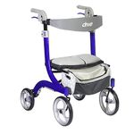 Drive Medical Nitro Dlx Euro Style Walker Rollator, Sleek Blue, 1 Each 1 count