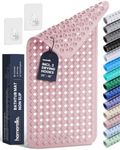 Bathtub Mat Non Slip 35x16 - homerella® Bath Mat Incl. Hooks for Drying, Extra Long, 100% BPA Free, Shower Mat Non Slip Anti Mold, Machine Washable, Shower Mats for Inside Shower Mildew Resistant