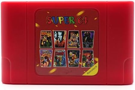 Retrotech Super 64 Plus 340 In 1 Multi Game Cartridge For Nintendo N64 Video Game Console