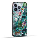 NDCOM for iPhone 13 Pro Max Back Cover Cool Doodle Art Printed Glass Case