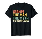 Gramps The Man Myth Bad Influence Vintage Gift T-Shirt