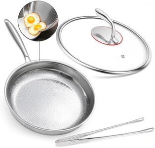 Titanium Pans for Cooking, 12 Inch Frying Pan and Stainless Steel Tongs