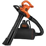 BLACK+DECKER Leaf Blower Vacuum Back Pack and Mulcher, Power Boost up to 250 MPH, 400 CFM, Corded (BEBL7000-CA)