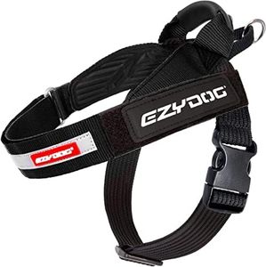 EzyDog Express Harness - Comfortable Dog Harness for Small, Medium and Large Dogs, Easy to Fit, Padded, Reflective (M, Black)