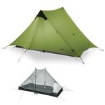 MOXIHIKE 3FULGEAR Lanshan 2 Tent 2 Person Ultralight Camping Tent, 3/4 Season Professional 15D Silnylon Rodless Tent for Camping, Climbing, Hiking (Green 3 Season)