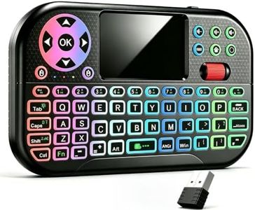 QAGFJ Mini Wireless Keyboard Air Mouse Combo Bluetooth 5.2 2.4G RGB Backlit Rechargeable Handheld Remote for Smart TV Android Box PC Laptop Tablet HTPC