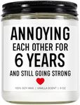 Younift 6 Years Candle, Iron Anniversary, Gifts for Him, Her, 6 Year Anniversary, Gifts for Men, Wife, Husband, Women, 6th Wedding Anniversary, Gifts for Couple, Funny Gifts, Iron 6th Anniversary