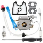 MOTOALL 590460102 Carburetor for Husqvarna125B 125BX 125BVX Leaf Blower Trimmer for Zama C1Q-W37 Carb 545 08 18-11 581798001 545081811 545112101 with Air Filter Fuel Line Kit