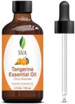 SVA ORGANICS Tangerine Essential Oil 4 Oz- 100% Pure, Natural, Premium Therapeutic Grade, Undiluted- Perfect For Youthful Skin, Shiny Hair, Aromatherapy, Diffuser, Healthy Nails, Bath products