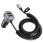 iPhone Car Charger 42W, [Apple C94 MFi Certified] KETSOOBI Fast iPhone Car Charging Adapter with 9ft Built-in Coiled PD 30W Cable for iPhone 14/13/12/11 Pro Max/Xs/XS Max/iPad/AirPods & More