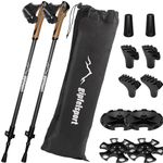 Carbon Nordic Walking poles – pair with bag I Walking poles for men and women, adjustable | Telescopic poles with attachments, rubber buffer I + free eBook