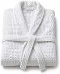 Luxury Bathrobe for Women and Men, 100% Cotton, Hotel and Spa Quality Loungewear, Absorbent and Soft, Unisex, One size (Pure White), Waffle Knit, 380 GSM
